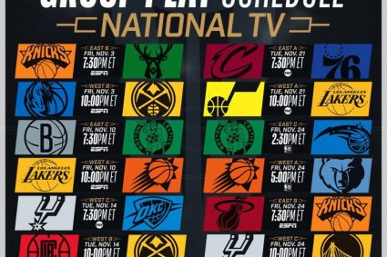 A total of 16 group matches in the mid-season championship were broadcast live throughout the United States: Lakers fight sun warriors fight King